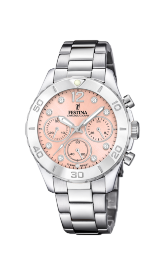 FESTINA DAMES ROOS BOYFRIEND COLLECTION 316L ROESTVRIJ STAAL HORLOGE ARMBAND F20603/7