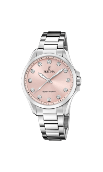 FESTINA DAMES ROOS SOLAR ENERGY 316L ROESTVRIJ STAAL F20654/2