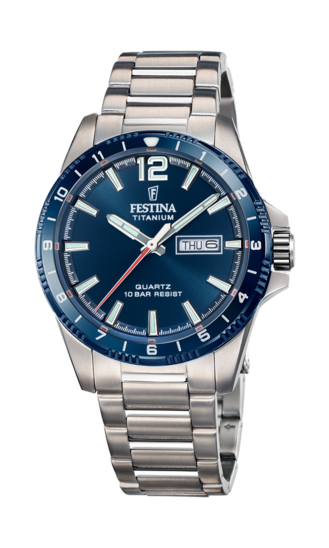 FESTINA HEREN BLAUW TITANIUM HORLOGE ARMBAND F20698/2