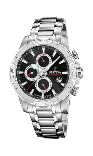 Festina Herenhorloge F20541/2 Chrono Sport Behuizing Roestvrij Staal Goud Armband Roestvrij Staal Goud