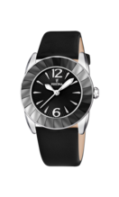 FESTINA WATCH OUTLET WATCHES F16592/C BLACK LEATHER STRAP, WOMEN.