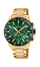 FESTINA TIMELESS CHRONOGRAPH WATCH F20634/4 GREEN STAINLESS STEEL 316L STRAP, MEN'S.
