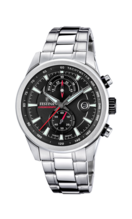 FESTINA HEREN ZWART TIMELESS CHRONOGRAPH 316L ROESTVRIJ STAAL HORLOGE ARMBAND F20694/6