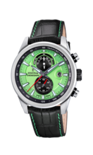 FESTINA MEN'S GREEN TIMELESS CHRONOGRAPH LEATHER WATCH BRACELET F20695/3