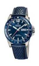 FESTINA HEREN BLAUW TITANIUM LEER HORLOGE ARMBAND F20699/2