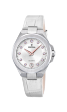 FESTINA WOMEN'S SILVER MADEMOISELLE LEATHER WATCH BRACELET F20701/1