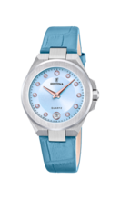 FESTINA DAMES BLAUW MADEMOISELLE LEER HORLOGE ARMBAND F20701/3