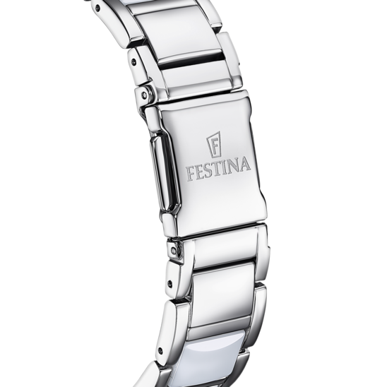 RELÓGIO FESTINA CERAMIC F16588/2 BRANCO COM CORREIA DE AÇO, MULHER