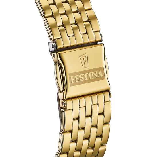 OROLOGIO FESTINA CLASSICS F16746/2 CON CINTURINO IN ACCIAIO COLOR CHAMPAGNE, UOMO.