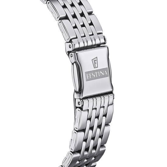 MONTRE FESTINA CLASSICS F16748/1 BLANC, BRACELET EN ACIER, FEMME