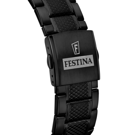 RELÓGIO FESTINA PRESTIGE F16889/1 PRETO COM CORREIA DE AÇO, PARA HOMEM.