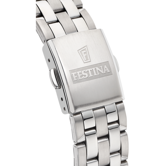 FESTINA TIMELESS CHRONOGRAPH WATCH F20374/4 SILVER STEEL STRAP, MEN