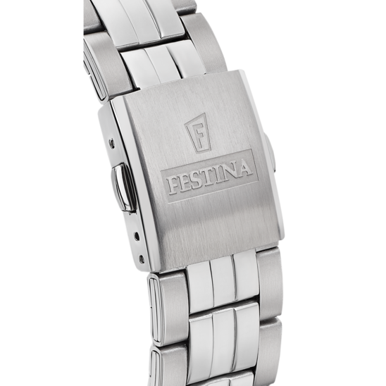 FESTINA CLASSICS WATCH F20425/1 WHITE STEEL STRAP, MEN