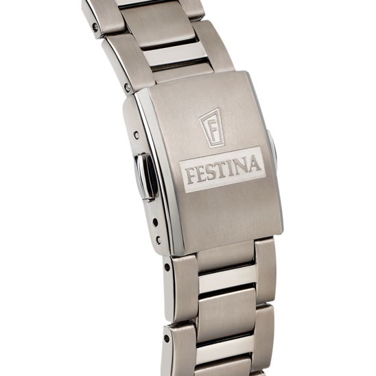 MONTRE FESTINA TITANIUM F20435/1 ARGENTÉ, BRACELET TITANE, HOMME