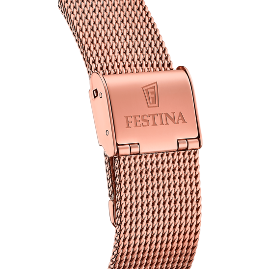 FESTINA BOYFRIEND WATCH F20477/1 WITH PINK STEEL STRAP, FOR WOMEN.