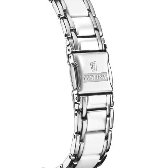 FESTINA CERAMIC WATCH F20499/1 WHITE STEEL STRAP, WOMEN