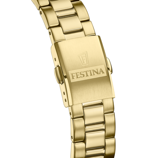 RELÓGIO FESTINA DE AÇO CLÁSSICO F20557/3 CHAMPANHE PULSEIRA DE AÇO, MULHER.