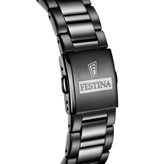 FESTINA HERREN UHR KERAMIK F20577/1 SCHWARZ/ROSÉGOLD, EDELSTAHL ARMBAND