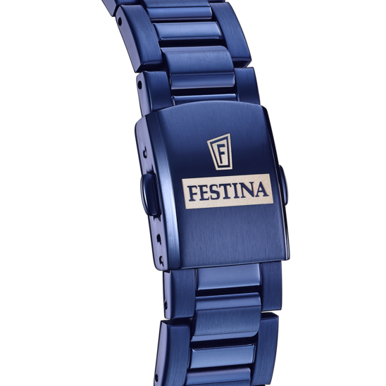 RELÓGIO FESTINA F20631/1 AZUL COM CORREIA DE AÇO INOXIDÁVEL 316L, PARA HOMEM.