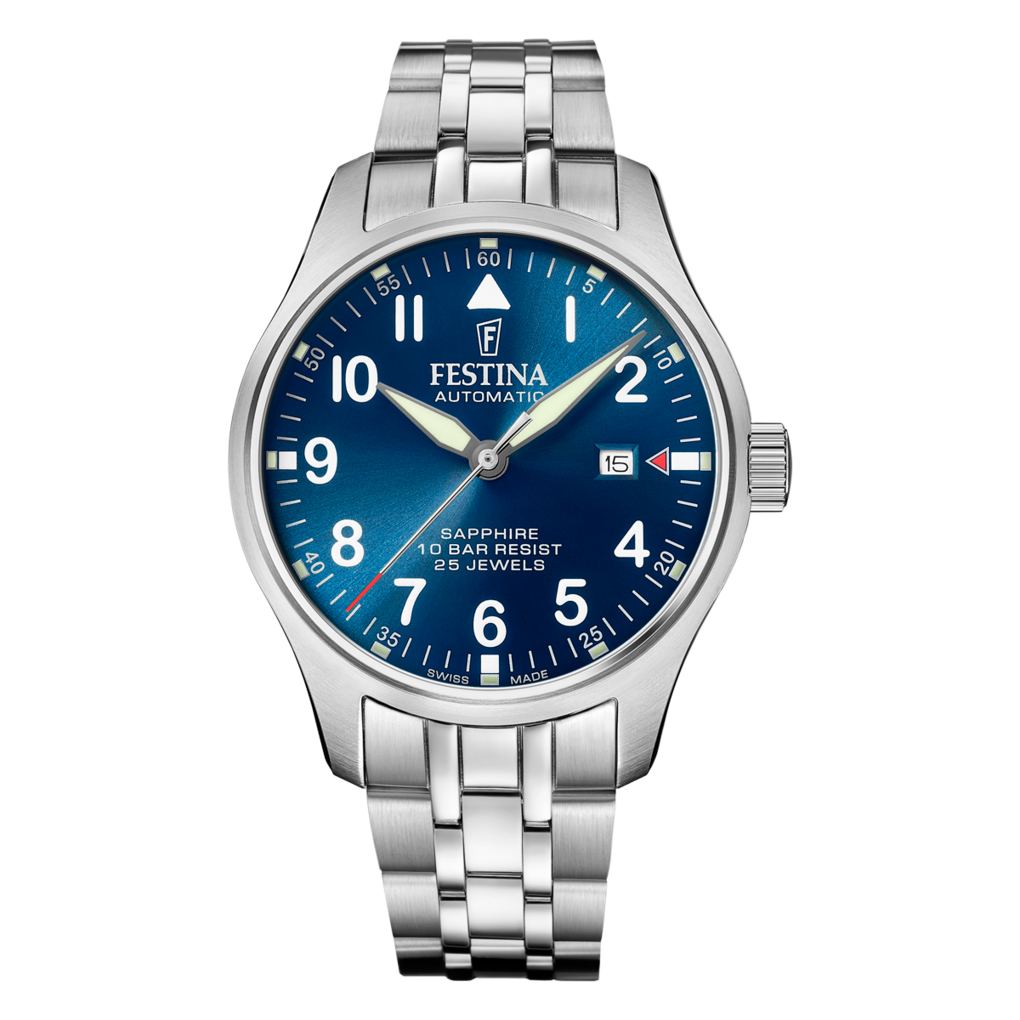 RELOJ FESTINA SWISS MADE AUTOMATIC F20151/C AZUL CORREA DE ACERO