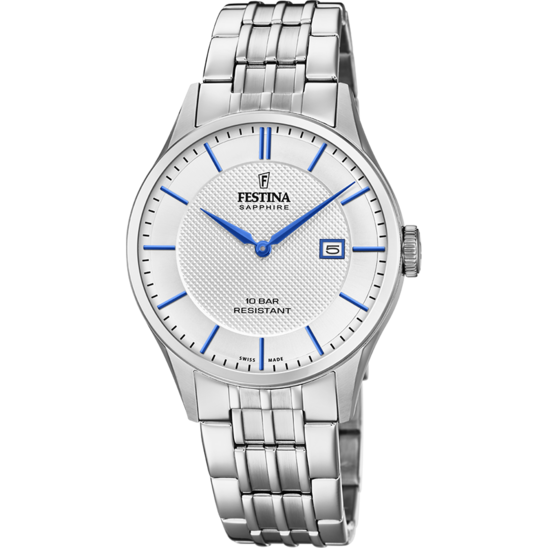 FESTINA HERREN UHR SWISS MADE F20005/2 EDELSTAHL ARMBAND