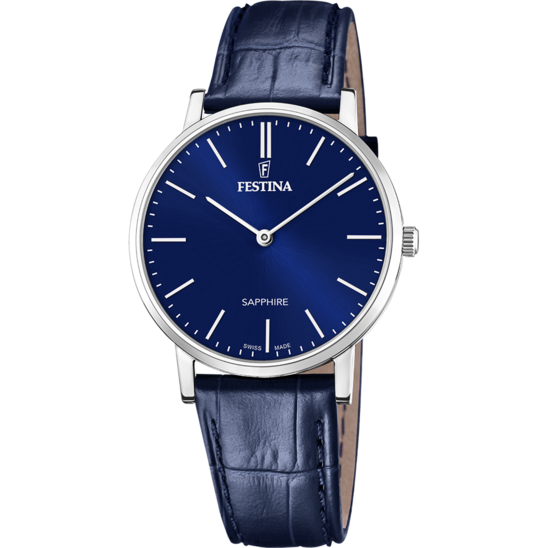 OROLOGIO FESTINA SWISS MADE F20012/3 BLU CINTURINO IN PELLE, UOMO