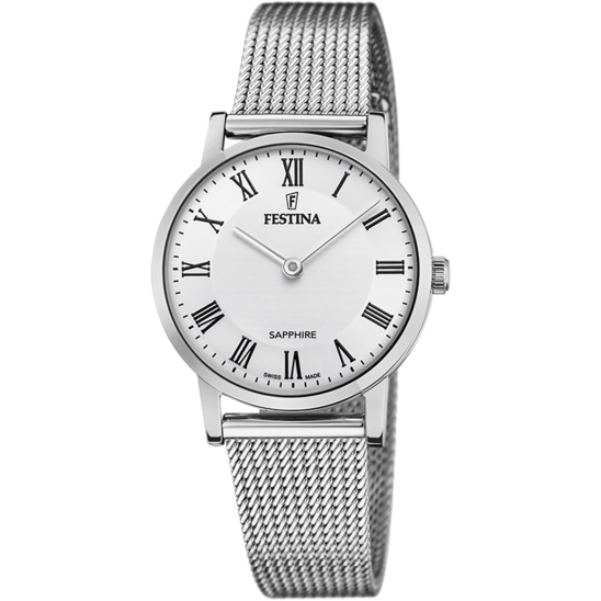 FESTINA WATCH F20015/4 WHITE STEEL STRAP, WOMEN