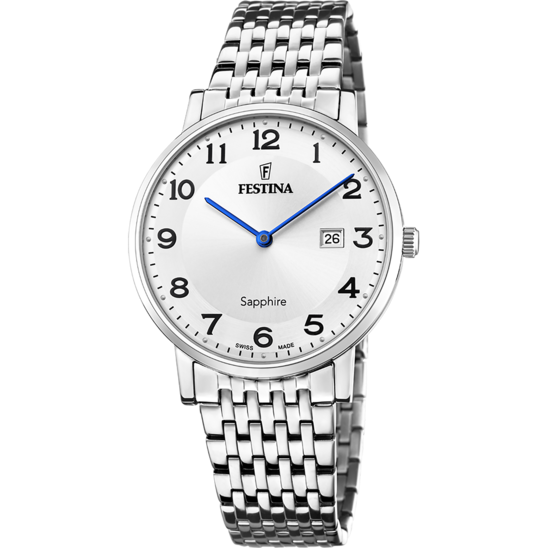 FESTINA HERREN UHR F20018/4 316L EDELSTAHL GRAUSILBER ARMBAND