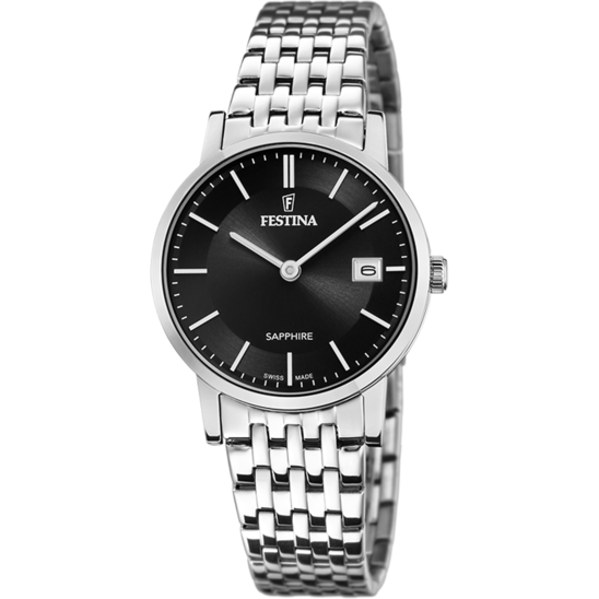 MONTRE FESTINA SWISS MADE F20019/3 NOIR, BRACELET EN ACIER, FEMME