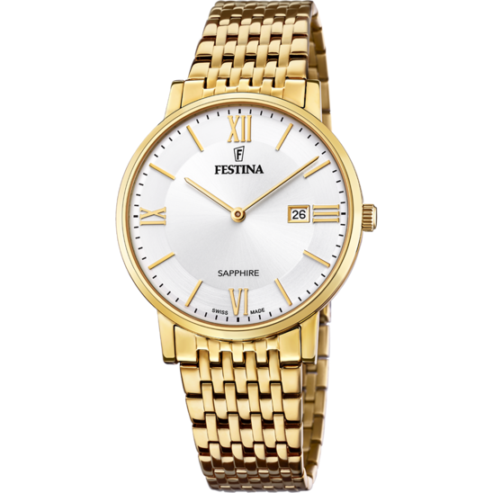 FESTINA SWISS MADE WATCH F20020 1 SILVER STEEL STRAP MEN S