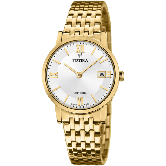 RELÓGIO FESTINA SWISS MADE F20021/1 PRATEADO COM CORREIA DE AÇO, MULHER.