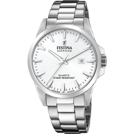 RELOJ DE HOMBRE FESTINA SWISS MADE F20024/2 CON ESFERA PLATEADA