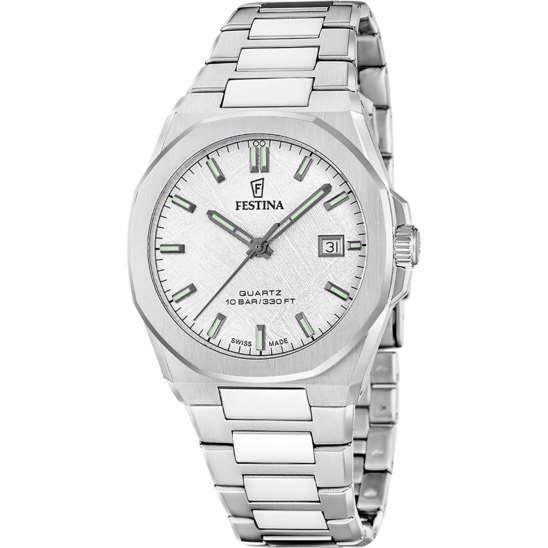 Reloj Festina Swiss Made Classic Steel F20100/1 Gris Hombre