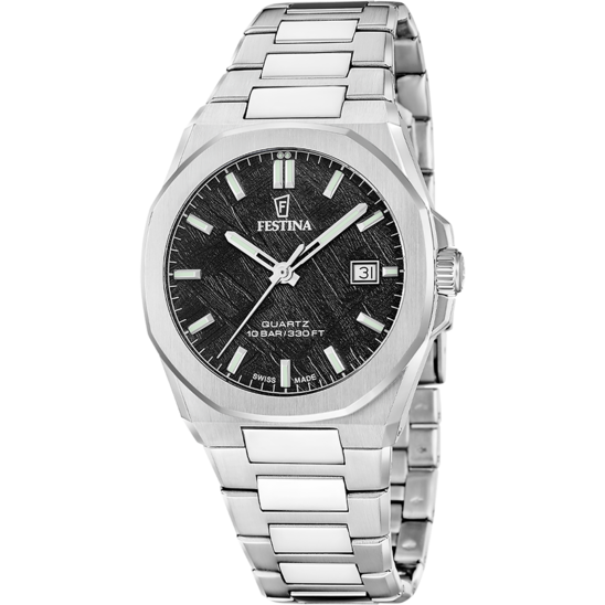Reloj Festina Swiss Made Classic Steel F20100/5 Negro Hombre