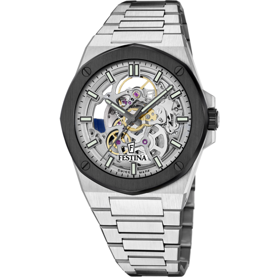 Reloj Festina Swiss Made Automatic F22008/1 Plata Hombre