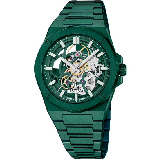 Reloj Festina Swiss Made Automatic F22012/1 Verde Hombre
