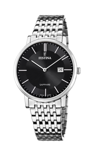 Montre Festina Pour Femme F20407/1 - Boîtier Acier Inoxydable Gris, Bracelet Cuir Gris - Étanche 5 Atm