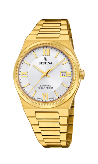 RELÓGIO FESTINA SWISS SWISS MADE F20038/1 PRATA CINZA PULSERA DE 316L DE AÇO INOXIDÁVEL, HOMEM