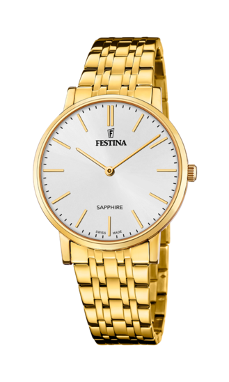 FESTINA SWISS MADE HEREN WIT 316L ROESTVRIJ STAAL HORLOGE ARMBAND F20046/2