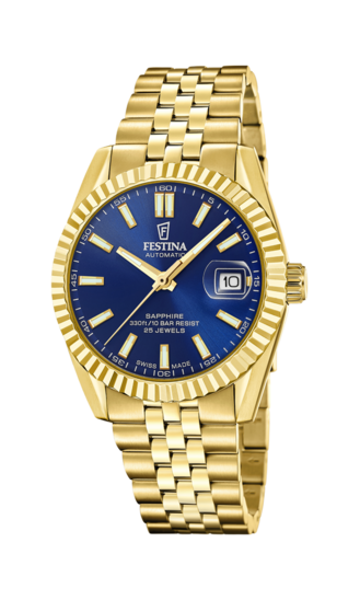 Relógio Festina swiss Swiss Made F1902/2 azul pulsera de couro, homem
