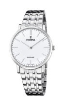 FESTINA SWISS MADE HEREN WIT 316L ROESTVRIJ STAAL HORLOGE ARMBAND F20045/2