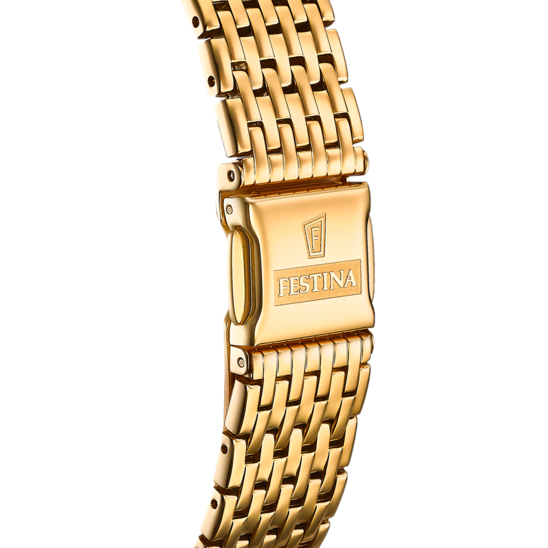 FESTINA SWISS MADE WATCH F20020/2 GOLD STEEL STRAP, MEN'S