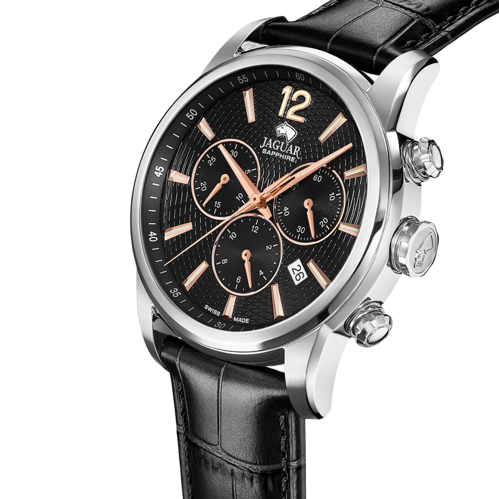Montre Chronographe Akerfalk Hybride Quartz-mécanique - Cadran Blanc, Bracelet Cuir Marron