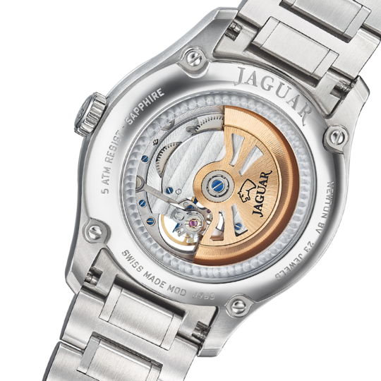 Zilveren Heren zwitsers horloge JAGUAR AUTOMATIC BALANCIER. J965/1