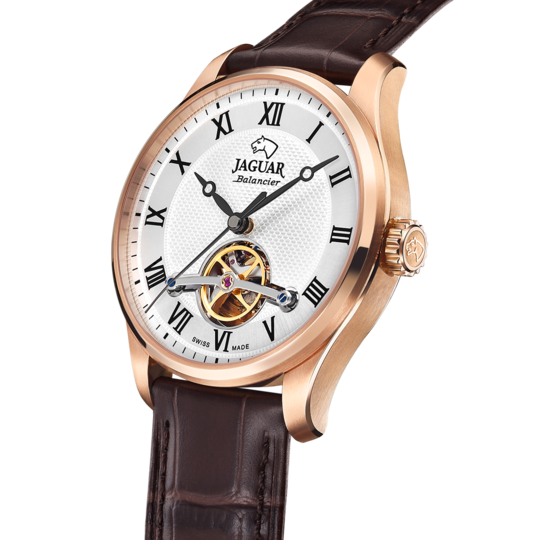Zilveren Heren zwitsers horloge JAGUAR AUTOMATIC BALANCIER. J967/2