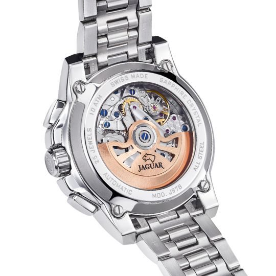 Zilveren Heren zwitsers horloge JAGUAR LE CHRONOGRAPHE. J978/2