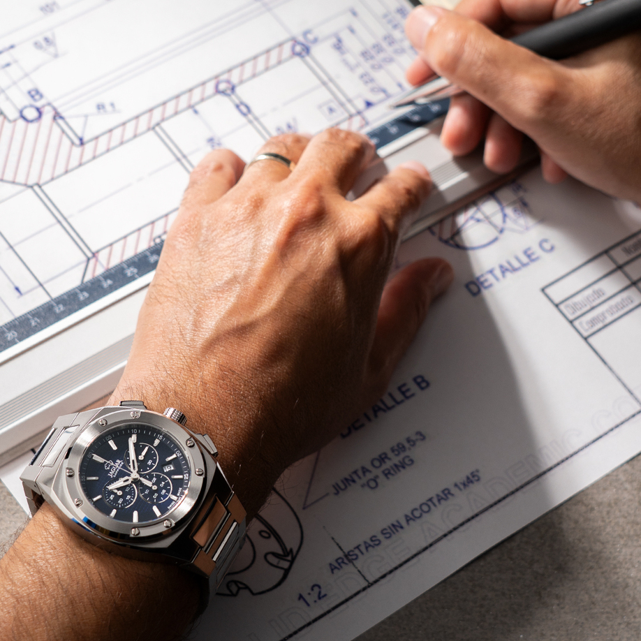 BLAUW HEREN ZWITSERS HORLOGE JAGUAR EXECUTIVE J991/1