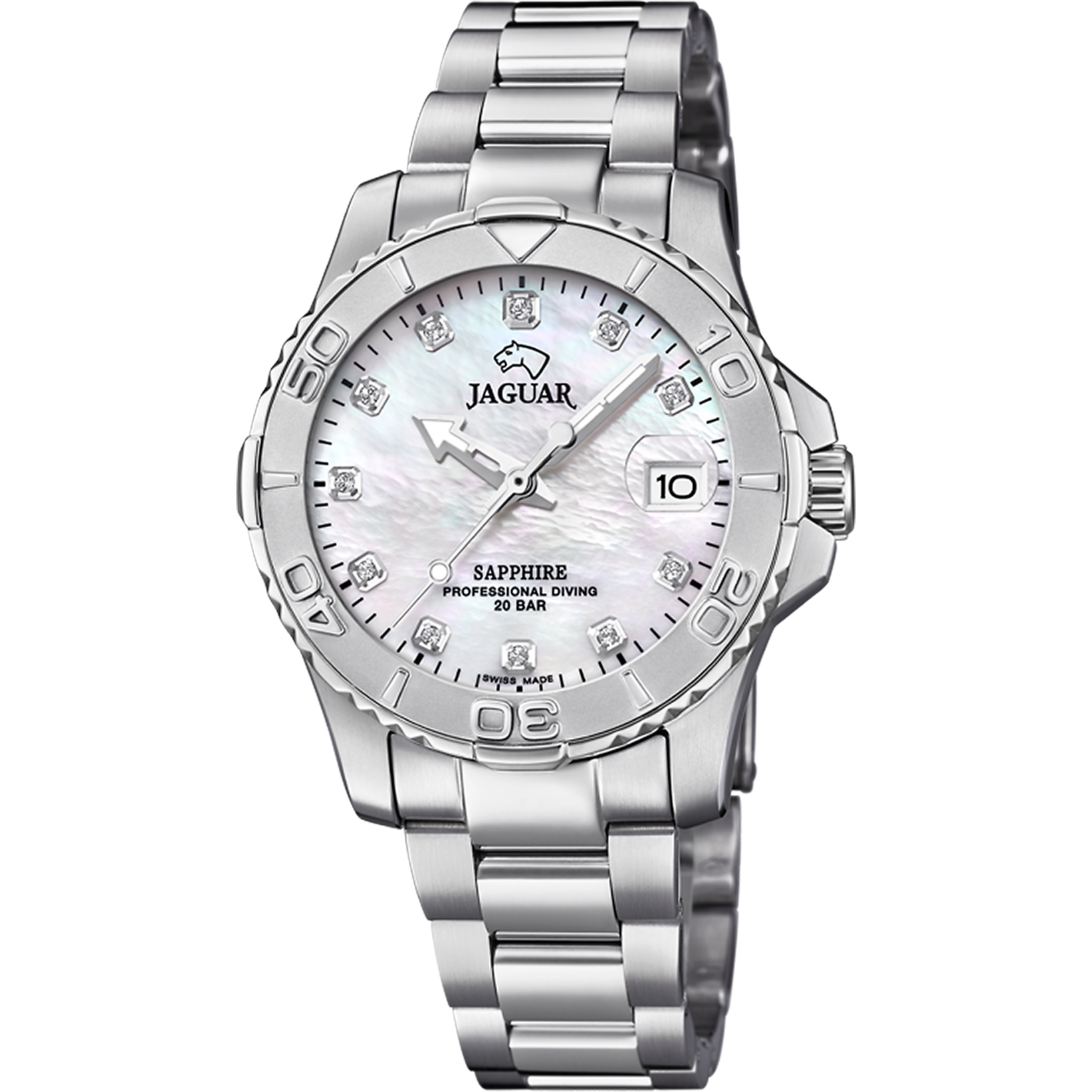 Reloj Jaguar J821/1 Sra. bicolor, esfera blanca