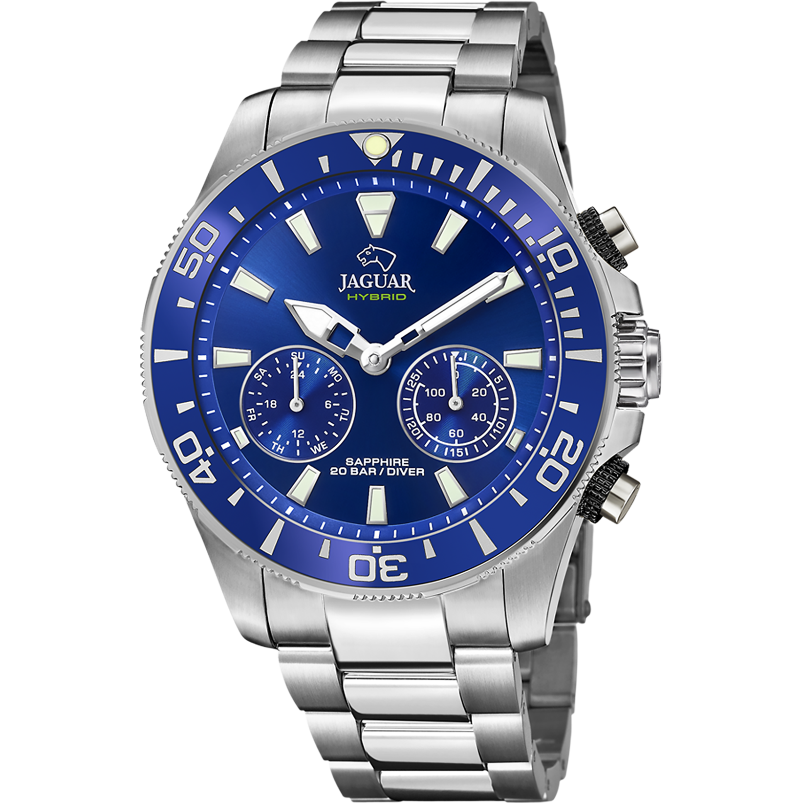 Reloj Jaguar para hombre con correa de piel azul - Joyería Oliver