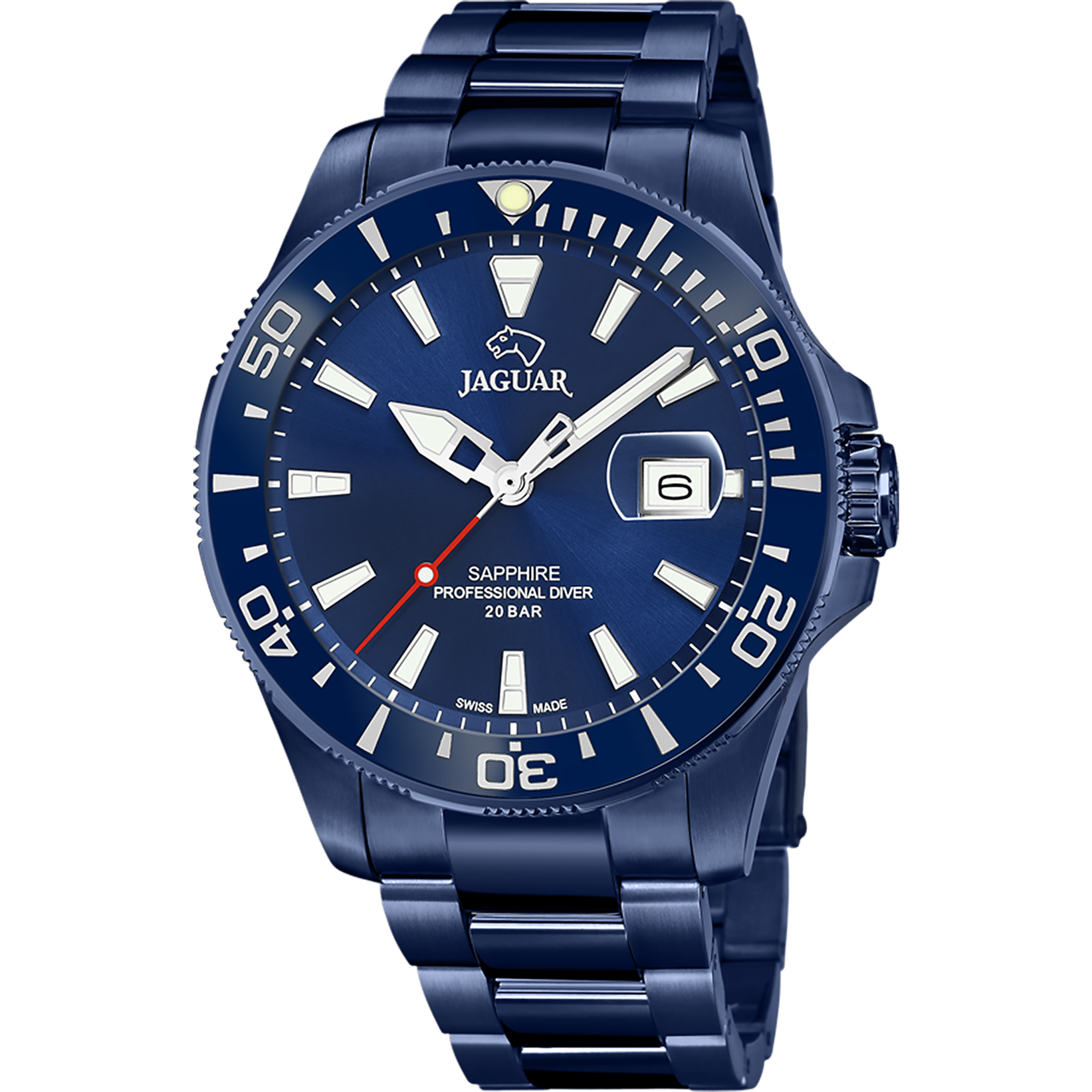 Reloj Jaguar para hombre con correa de piel azul - Joyería Oliver del Pino